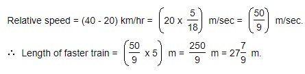 the length of the fast train