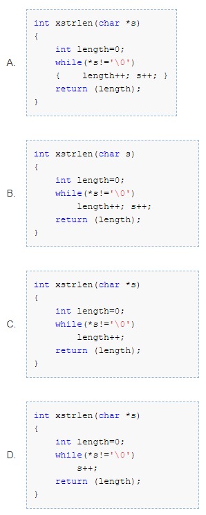 Which of the following function is correct that finds the length of a string